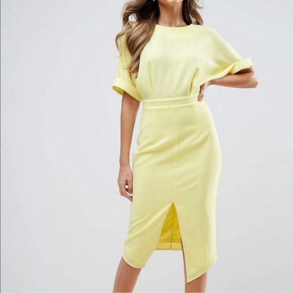 ASOS Curve NWT Gold Wiggle Midi Dress US size 22 - Picture 7 of 9